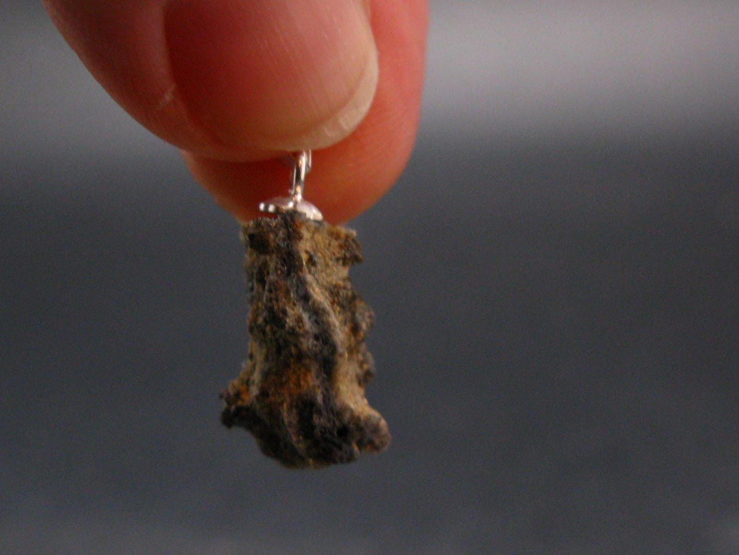 Fulgurite Lightning Rock Silver Pendant From USA - 0.9" - 0.79 Grams