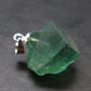 Rare!! Emerald Green Fluorite Crystal Silver Pendant From UK - 4.0 Grams - 0.8"