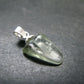 Green Herderite Tumbled Silver Pendant From Pakistan - 0.8" - 0.73 Grams