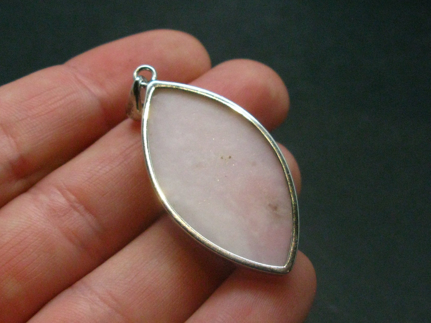 Pink Opal Sterling Silver Pendant From Peru - 1.7"