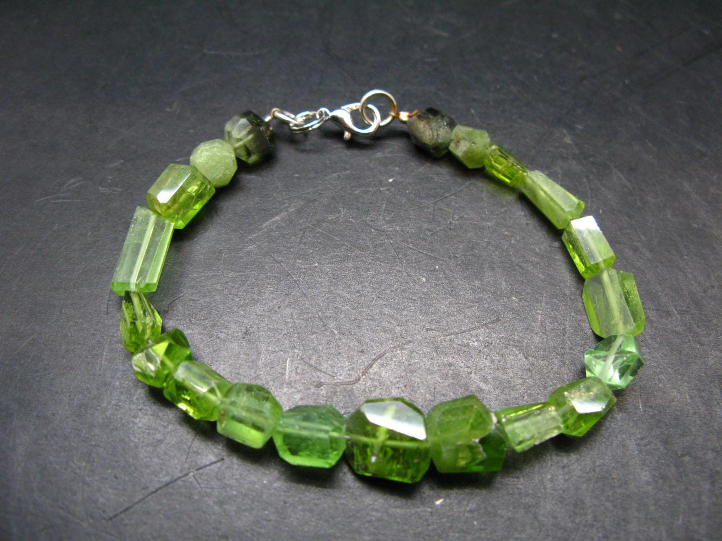 Peridot Genuine Bracelet ~ 8 Inches ~ 8mm Facetted Beads