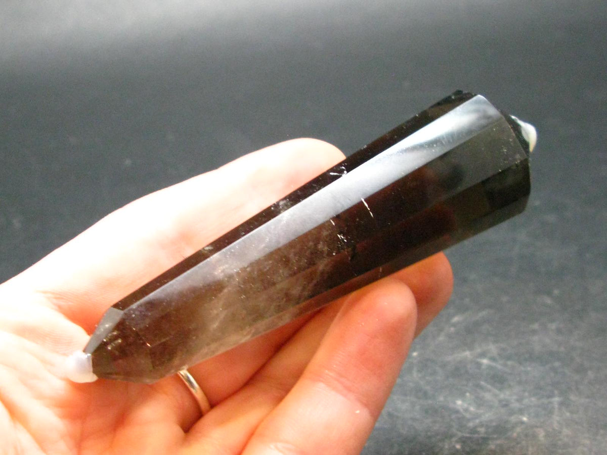 Perfect Smoky Quartz Vogel Crystal Healing Wand - 3.7" - 62.34 Grams