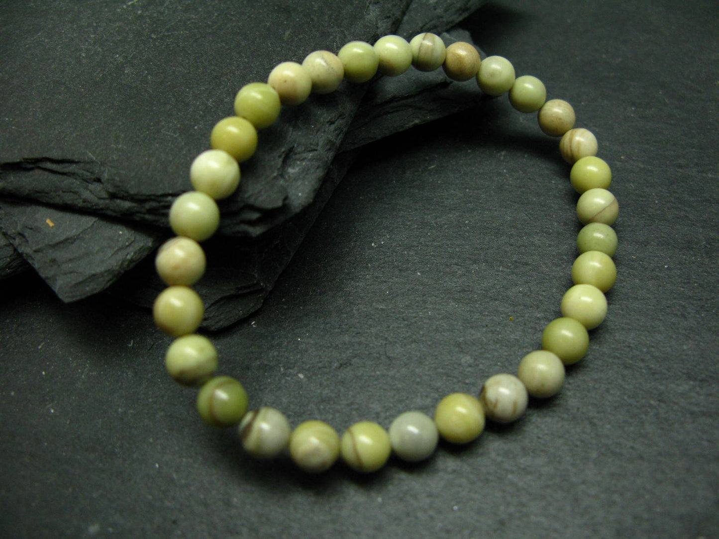 Infinity Infinite Stone Genuine Bracelet ~ 7 Inches ~ 6mm Round Beads