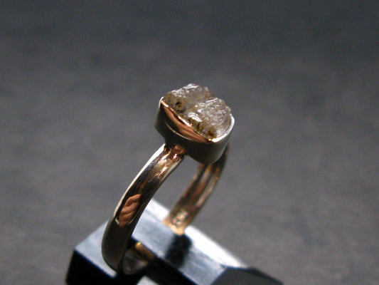 Gray Herderite Silver Ring from Africa - Size 8 - 1.86 Grams