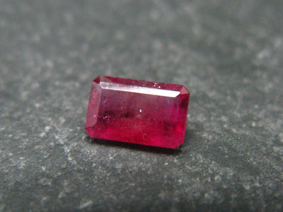 Beautiful Rare Gem Bixbite Red Beryl Emerald Cut Stone From Utah USA - 0.42 Carats - 6.3x4.0mm