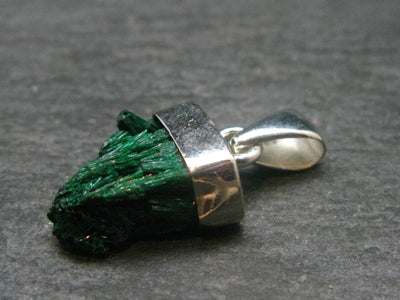 Malachite Sterling Silver Pendant - 2.6" - 3.02 Grams