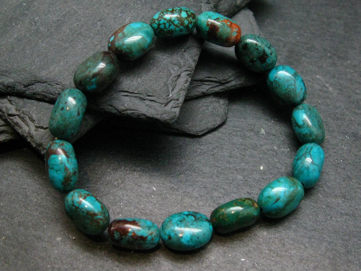 Turquoise Genuine Untreated Bracelet ~ 7 Inches ~ 12mm Tumbled Beads