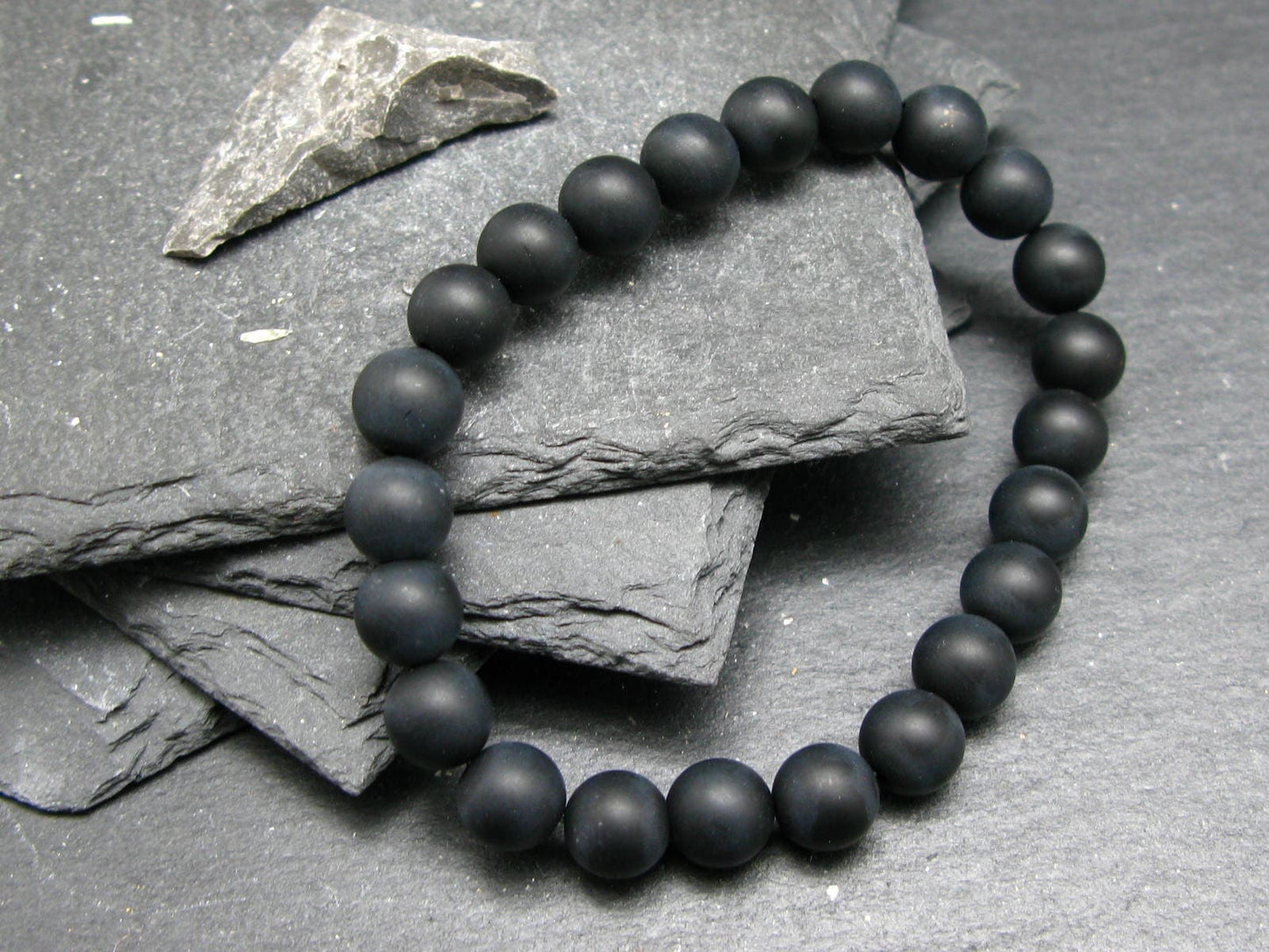 Shamanite Shammanite Genuine Bracelet ~ 7 Inches ~ 8mm Round Beads