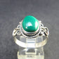 Malachite Cabochon Silver Ring - 3.48 Grams - Size 8.5