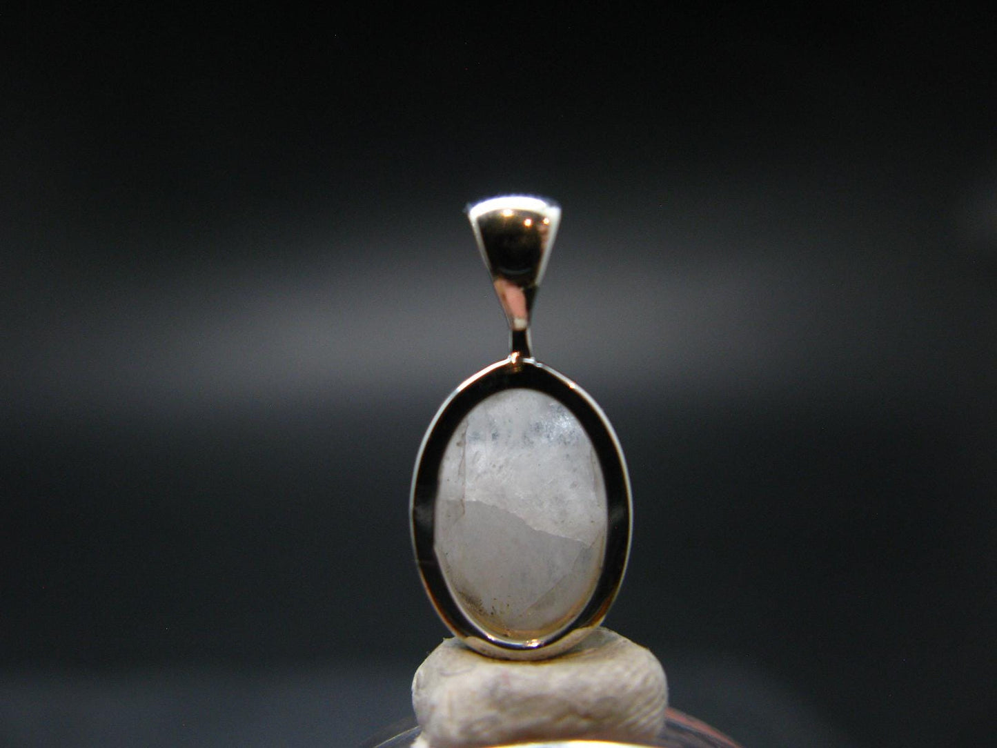 Raw Rare Natrolite Crystal Silver Pendant From Russia - 0.7" - 1.42 Grams