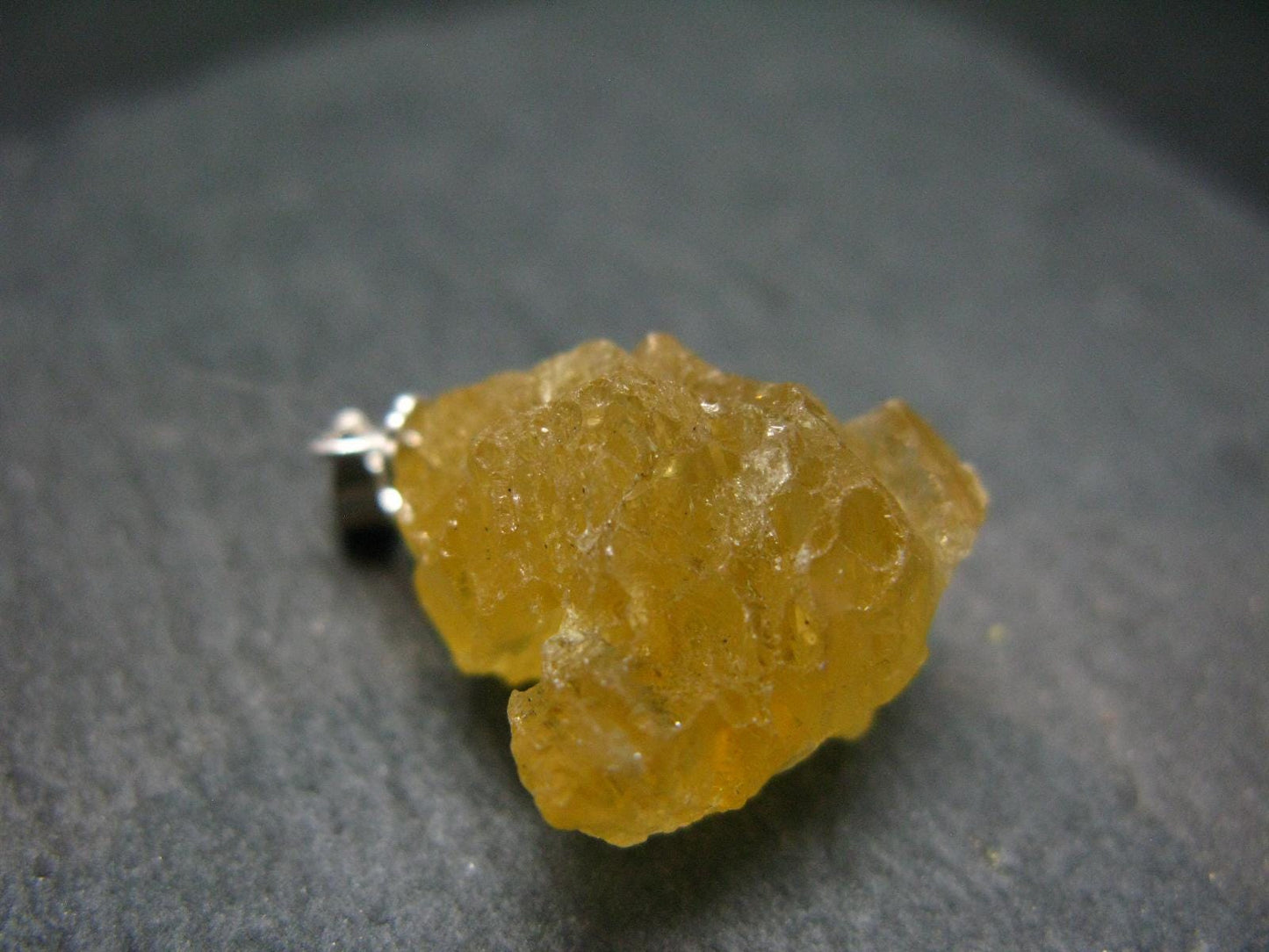 Heliodor (Yellow Beryl) Crystal Silver Pendant From Brazil - 0.9" - 4.85 Grams