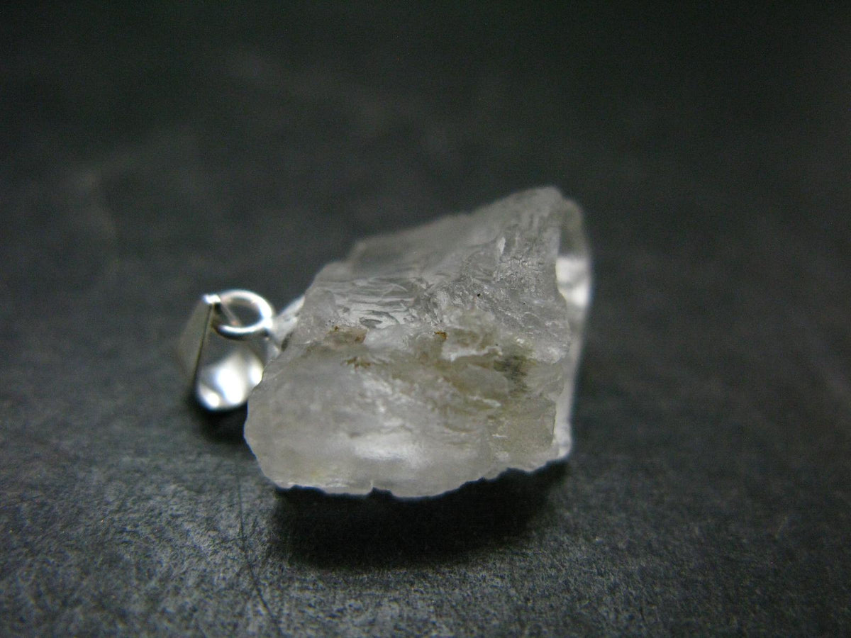 Clear Petalite Crystal Silver Pendant from Brazil - 0.8" - 2.0 Grams
