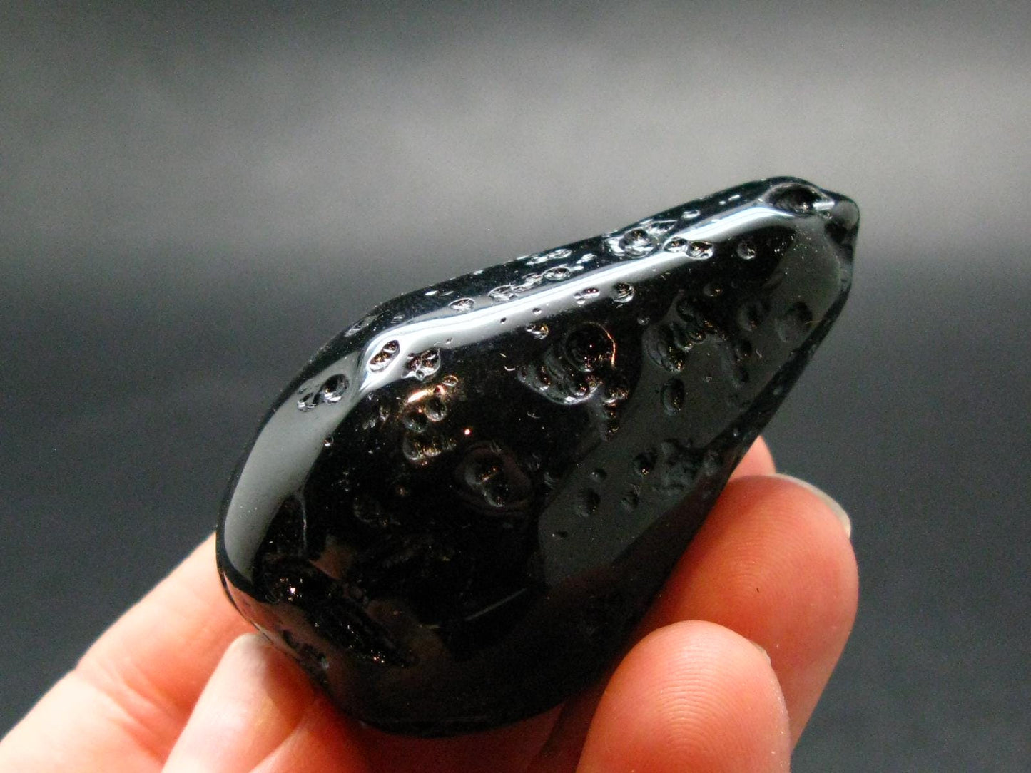 Rare Large Black Tibetan Tektite Tumbled Stone from Tibet - 1.9" - 39.62 Grams