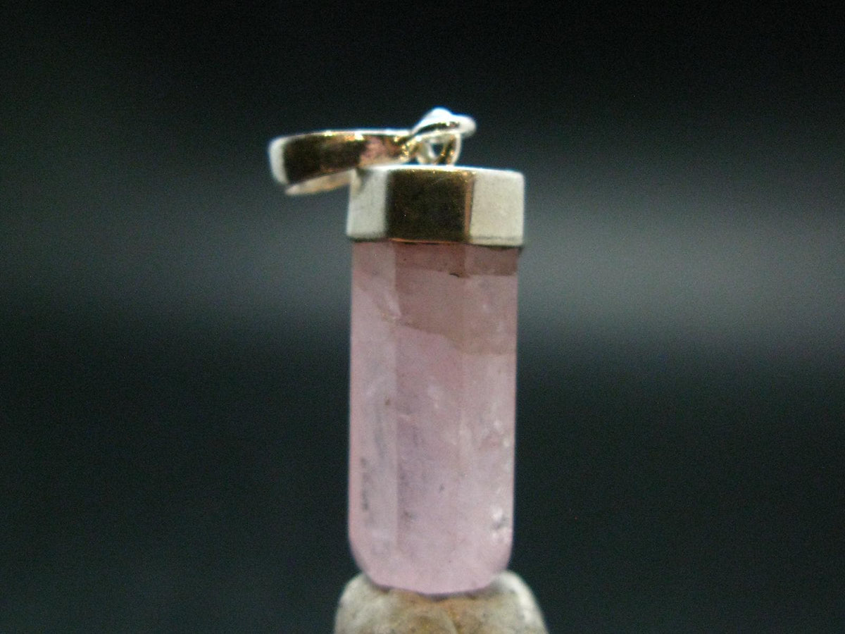 Very Nice Pink Morganite Silver Pendant From Brazil - 1.3" - 4.48 Grams