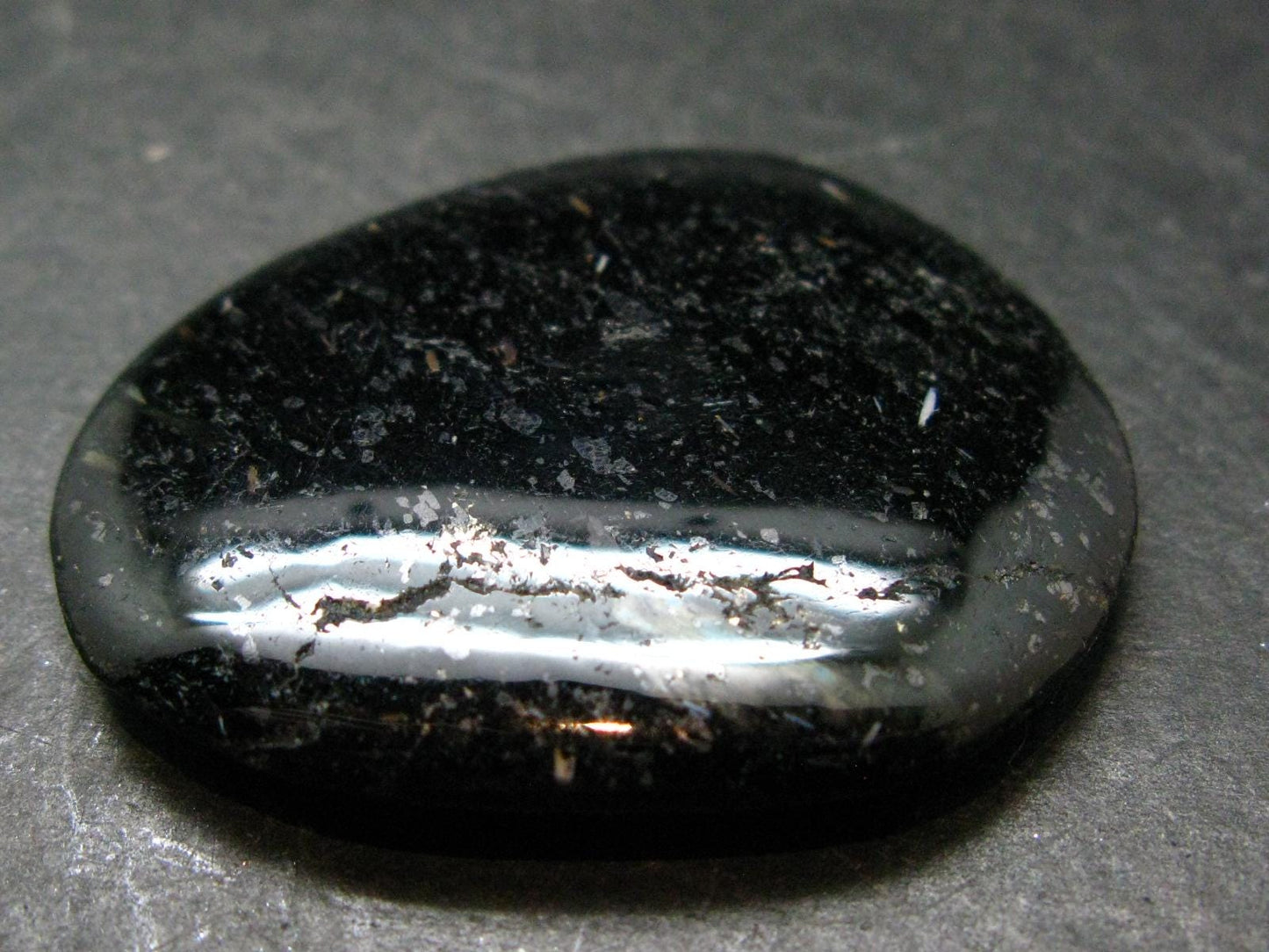 Rare Nuumite Nuummite Tumbled Stone From Greenland - 29.05 Grams - 1.9"
