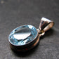 Blue Topaz Sterling Silver Pendant From Brazil - 0.8" - 2.72 Grams
