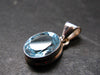 Blue Topaz Sterling Silver Pendant From Brazil - 0.8" - 2.72 Grams