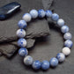 Dumortierite In Quartz Genuine Bracelet ~ 7 Inches ~ 10mm Round Beads