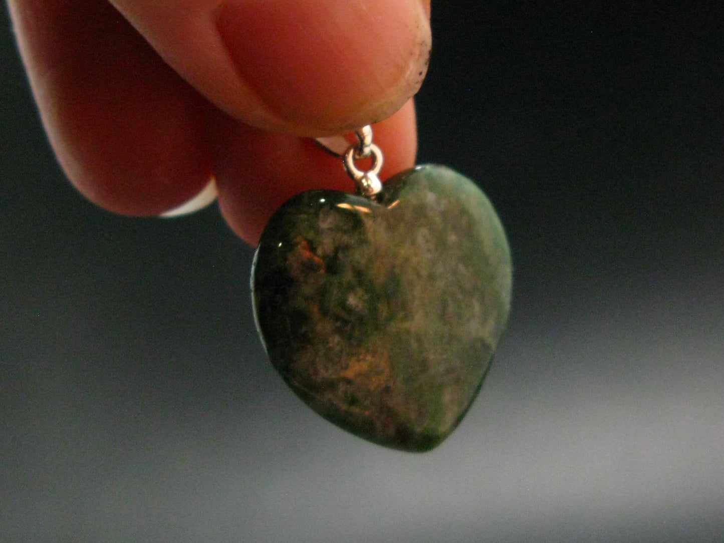 Rare Eclogite Heart Pendant From Norway - 1.0" - 3.79 Grams