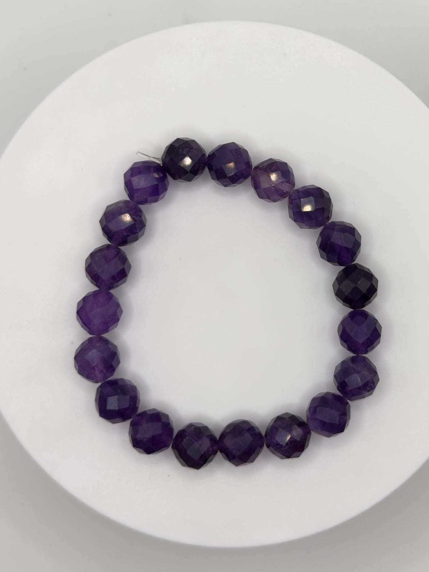 Faceted Amethyst Power Bracelet – Calm & Clarity - 25.63 Grams
