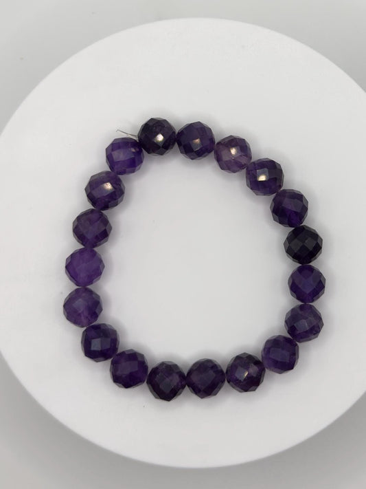 Faceted Amethyst Power Bracelet – Calm & Clarity - 25.63 Grams
