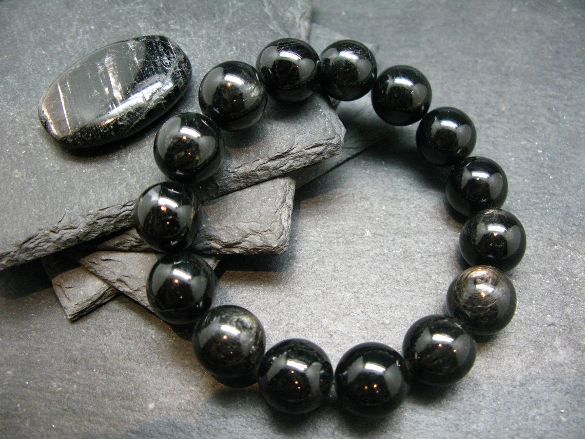 Hypersthene Genuine Bracelet ~ 7.5 Inches ~ 16mm Round Beads