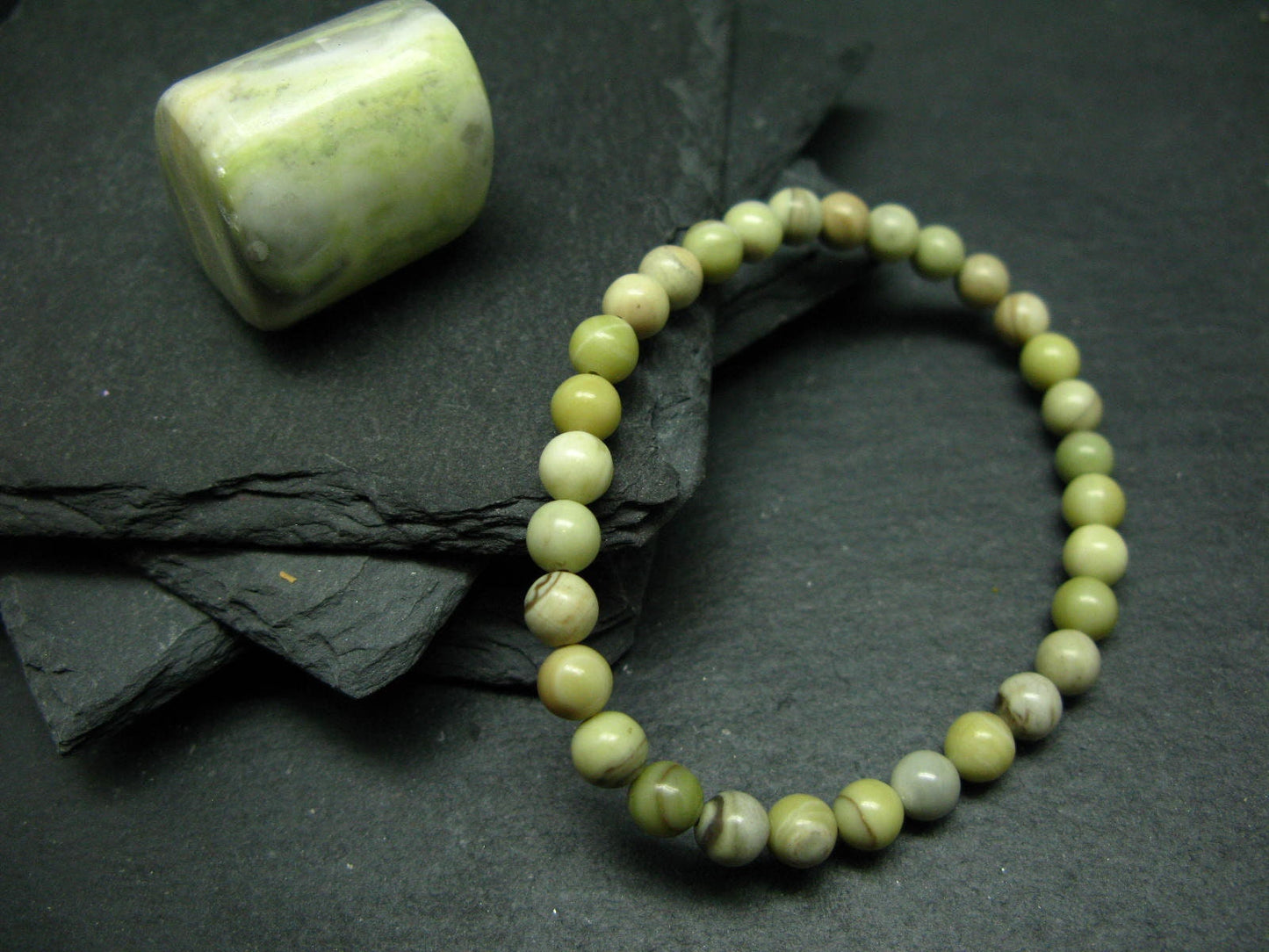 Infinity Infinite Stone Genuine Bracelet ~ 7 Inches ~ 6mm Round Beads