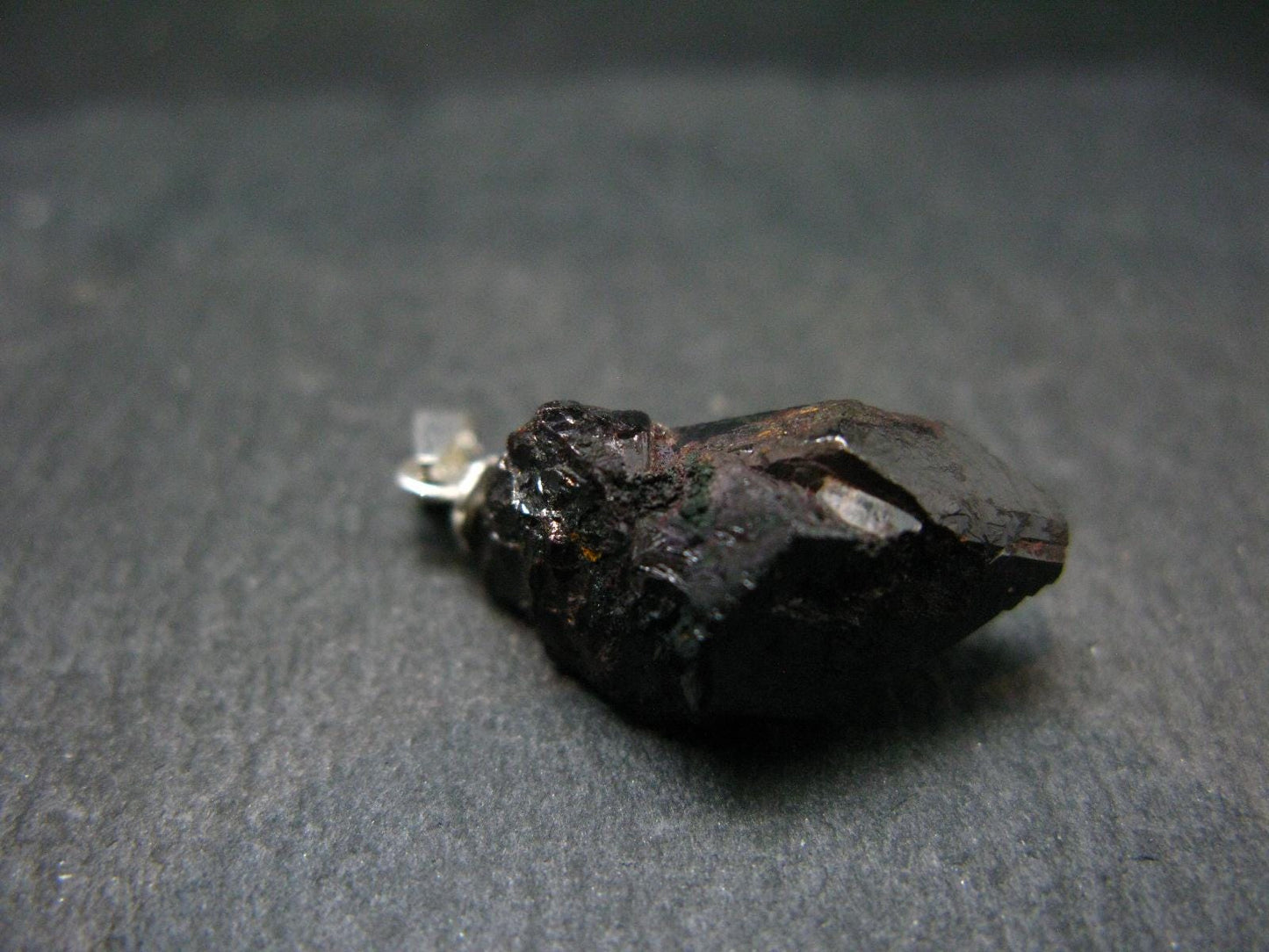 Natural Titanium Gem!! Rare Rutile Crystal Silver Pendant from Brazil - 1.1" - 3.98 Grams