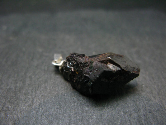 Natural Titanium Gem!! Rare Rutile Crystal Silver Pendant from Brazil - 1.1" - 3.98 Grams