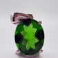 Green Helenite Oval Pendant – Sterling Silver Faceted Gemstone Necklace Pendant