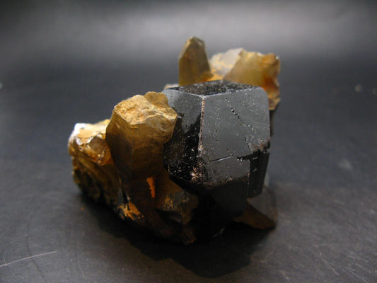 Fine Black Tourmaline and Smoky Quartz Crystal From Namibia - 3.6"