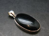 Black Onyx Silver Pendant - 8.85 Grams