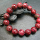 Thulite Genuine Bracelet ~ 7 Inches ~ 12mm Round Beads