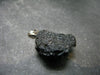 Tibetan Black Tektite Silver Pendant From Tibet - 1.2" - 4.60 Grams