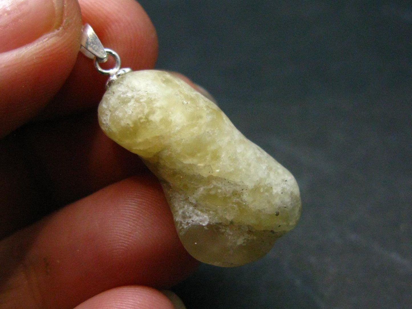 Large Natural Agni Gold Danburite Sterling Silver Pendant from Tanzania - 1.4" - 4.52 Grams