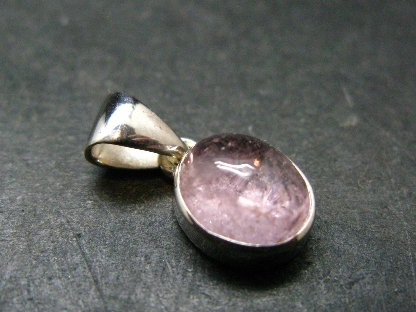 Pink Morganite Silver Pendant From Brazil - 0.8" - 1.96 Grams