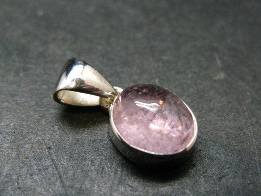 Pink Morganite Silver Pendant From Brazil - 0.8" - 1.96 Grams