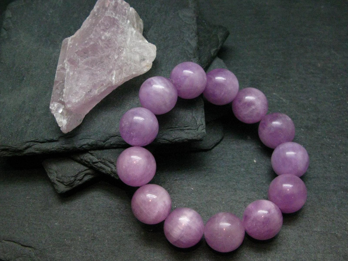 Kunzite Spodumene Genuine Bracelet ~ 7 Inches ~ 16mm Round Beads