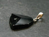Black Tourmaline Schorl Silver Pendant From Brazil - 1.3" - 4.48 Grams