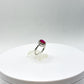 Ruby Halo Ring | Natural Ruby in Sterling Silver | July Birthstone Jewelry - Size 5.5