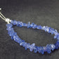 Natural Tumbled Tanzanite Zoisite Bead Silver Bracelet from Tanzania - Size Adjustable - 5.25 Grams