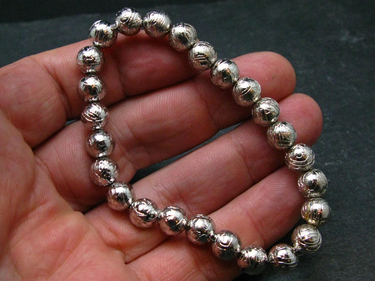 Meteorite Gibeon Genuine Bracelet ~ 7 Inches ~ 8mm Round Beads