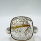 Golden Rutilated Quartz Ring – Cushion Cut Rutile Crystal Statement Ring - Size 11