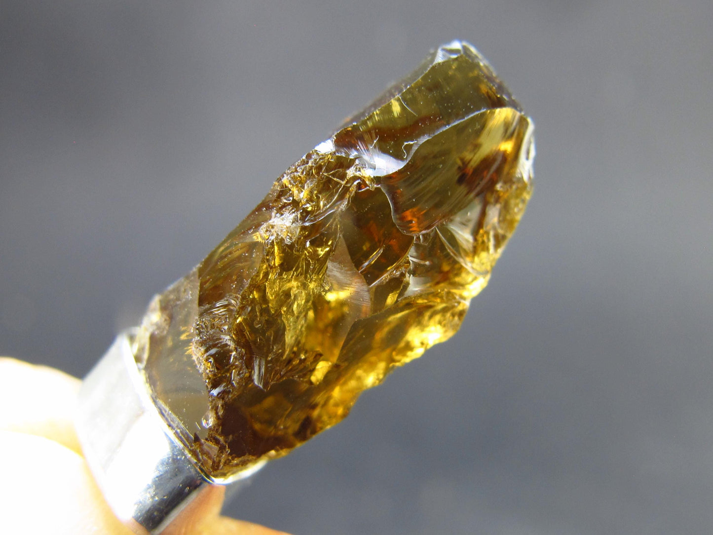 Natural Unheated Citrine Sterling Silver Pendant from Zambia - 1.2" - 2.65 Grams