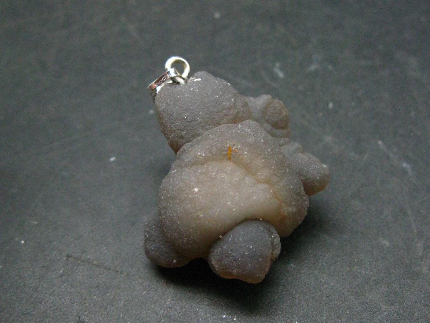 Truffle Chalcedony!! Spheroidal Chalcedony Nodules Crystal Silver Pendant From Morocco - 1.5"