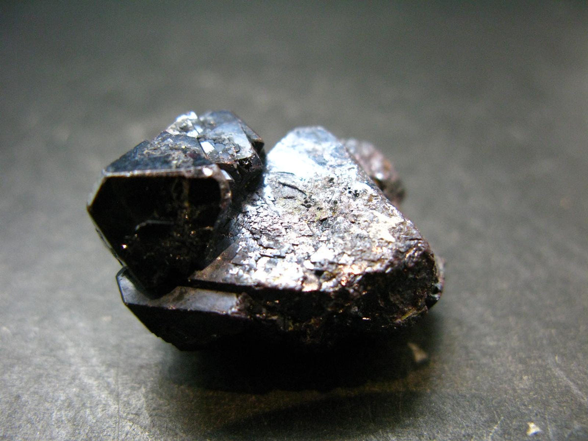 Metallic Silver Black Cuprite Sharp Octahedral Crystal From Russia - 26.75 Grams