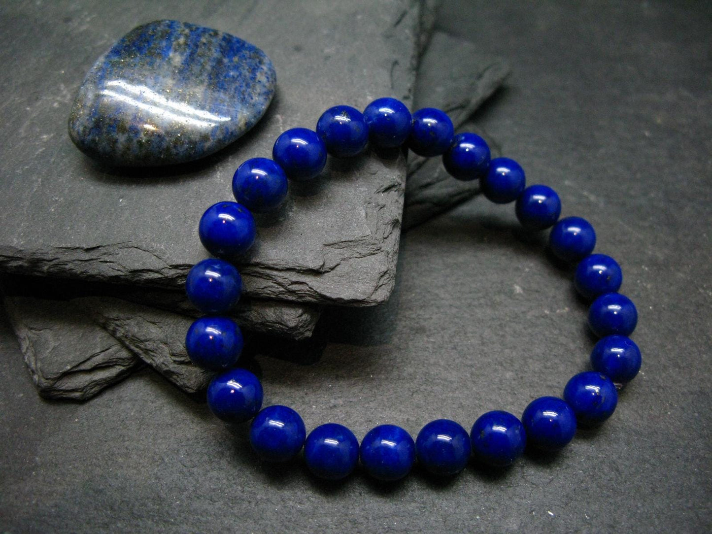AAA Grade Lapis Lazuli Lazurite Genuine Bracelet ~ 7 Inches ~ 8mm Round Beads
