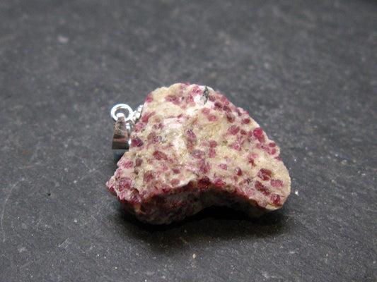 Rare Kakortokite Silver Pendant From Greenland - 4.28 Grams - 1.1"