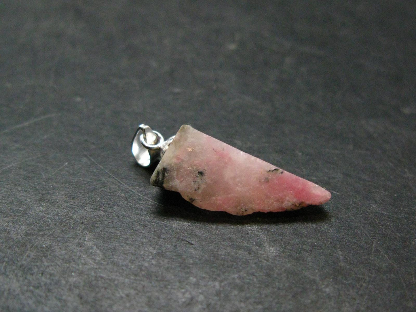 Rare Pink Tugtupite Sterling Silver Pendant From Greenland - 1.1" - 1.47 Grams
