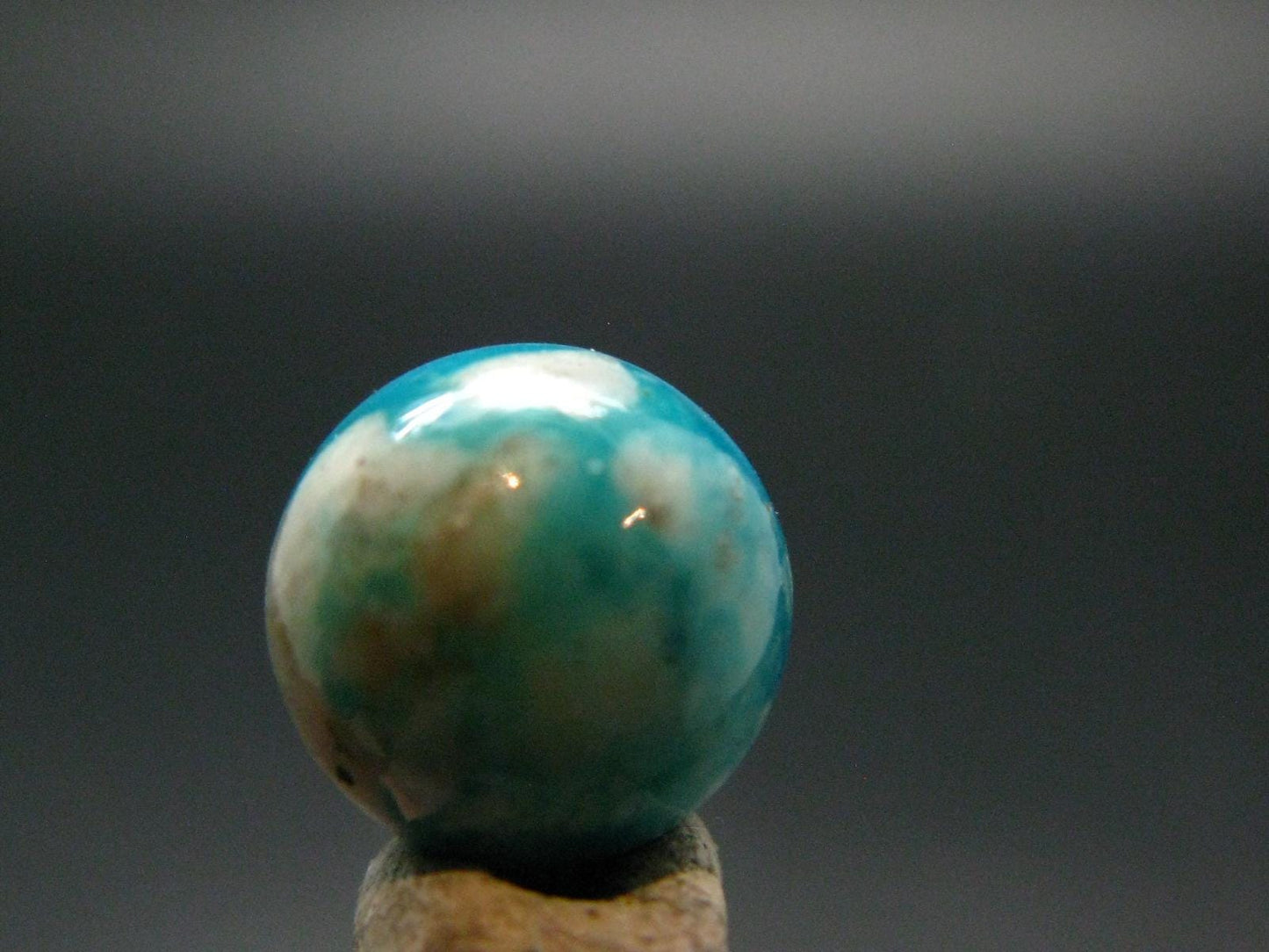 Genuine Turquoise Ball Sphere From USA - 0.4" - 1.55 Grams
